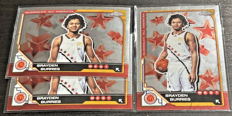 LOT (3) of Brayden Burries (RC) - 2025 Topps Chrome McD's All American #46 BUCKS