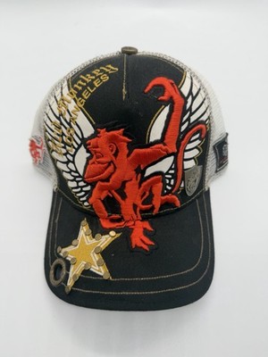 RED MONKEY LOS ANGELES STUDDED EMBROIDERED  TRUCKER HAT NWOT