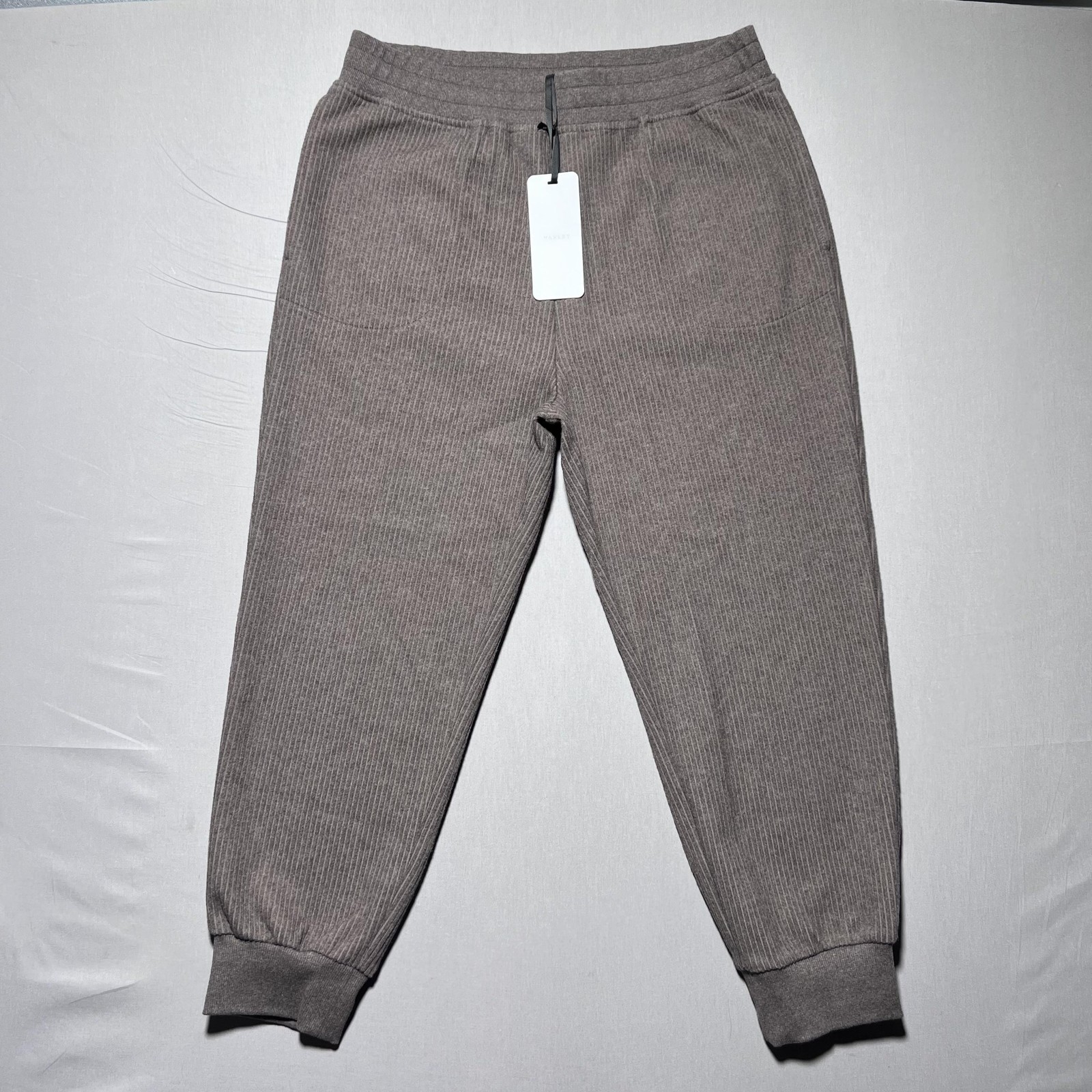 Varley Russell Ribbed Sweatpants Womens XL Brown Cuffed Joggers Loungewear