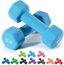 Stylish 10 Color Neoprene Dumbbells Set 2 - Non-Roll, Non-Slip for Easy Grip