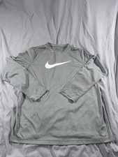 Nike Big Kids Dri-FIT Legend Long Sleeve Shirt Gray L+ Youth Large Plus Size