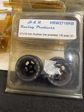 MSH- H R Racing HRW2718RB 27x18mm Rubber Tire w/ Wheel 1/8 Axle 1:24 Slot Car
