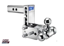 B&W TS10048C Tow & Stow 3-Ball Chrome Hitch – 5″ Drop / 5.5″ Rise