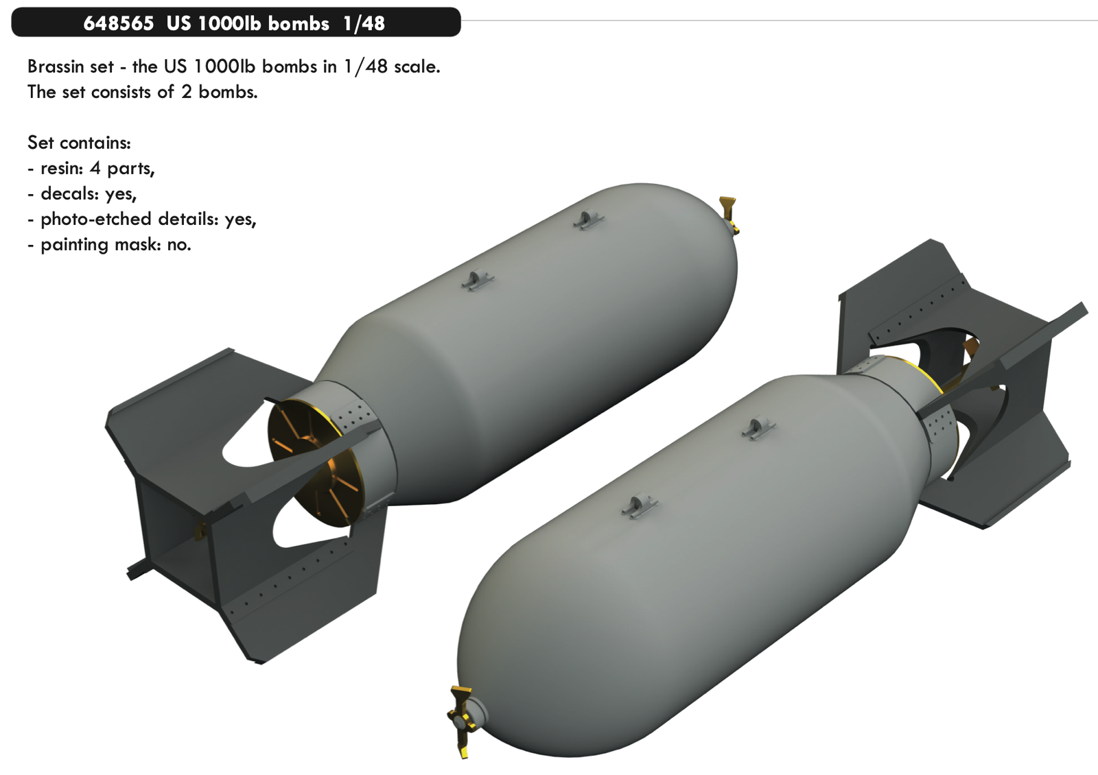 Eduard Brassin 648565 1:48 US 1000lb bombs