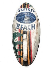 Sunset Beach Surf Sign 14" w/ Fin - Surfing Decor Accents bds1208535