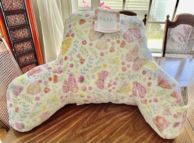 Nicole Miller Kids Butterfly Spring Print Plush Backrest Pillow W/Arm Pocket.New