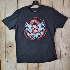 WWE Authentic CM Punk Wrestling T-Shirt Mens XL Black Chicago Flag