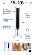 Maxs AeroFreeze™ Evaporative Tower Fan Brand New All Parts Included