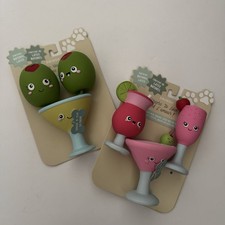 NEW Dog Toys 2 Sets Of 3 Squeaky Latex Cocktail Themes Fringe
