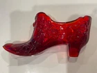 Fenton ruby red glass slipper