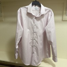Calvin Klein Men  s Infinite Non-Iron Slim Fit Stretch Dress Shirt Pink 17 32/33