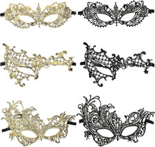 6 Pcs Masquerade Mask for Women, Lace Eye Mask