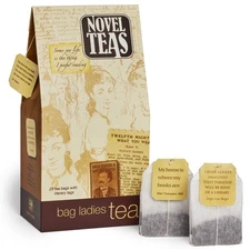 Novel Teas Book Lover's Tea contains 25 teabags individually tagged with lite...