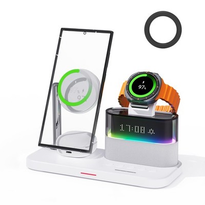 Brimford Magnetic Charger for Samsung, 5 in 1 Wireless Charging Station with Ala