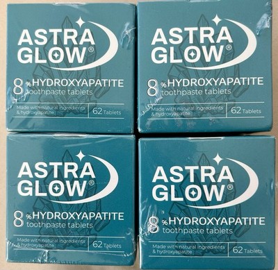 Astra Glow 8% Hydroxyapatite Sensitivity Toothpaste Tablets Mint Whitening 62ct