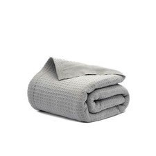 Organic Cotton Throw Blanket, Queen, 90"X92" Waffle Throws for Home, Bedrooms...