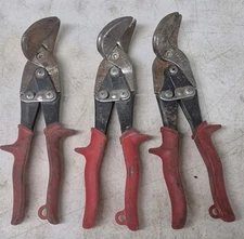 Lot Of Three ( 3 )WISS M6R 9-1/4" SNIPS, METALMASTER, OFFSET, LEFT. Used