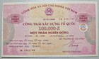 Vietnam National Construction Bond 100,000 Dong 1999, Redeemable 2004