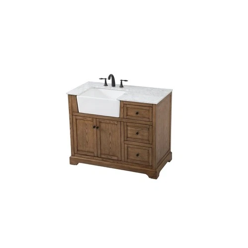 Elegant Decor Franklin 42" Aluminum MDF Single Bathroom Vanity in Driftwood - Picture 9 of 9