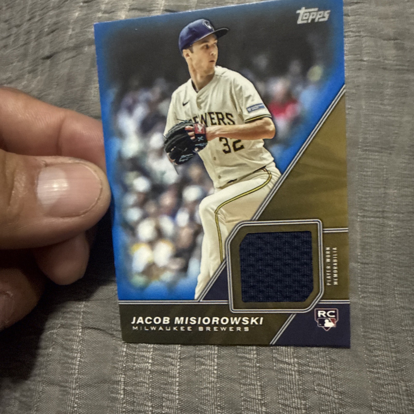 2026 Topps Series 1 Jacob Misiorowski RC Major League Material Blue Relic /150