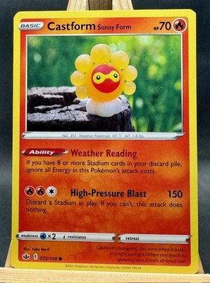 Castform Sunny Form Yuka Morii Pokemon TCG SWSH06: Chilling Reign 022/198 NM