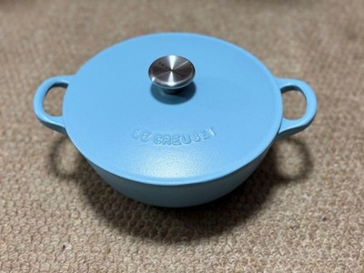 Le Creuset Marmite 18cm 7 in 1.5 Qt Sugar Blue Soup Pot Enamel Cast Iron