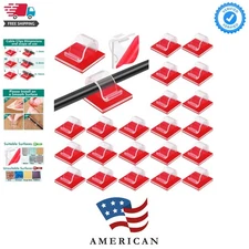 60 Small Waterproof Cable Clips -  Self-Adhesive Wire Holders for Events