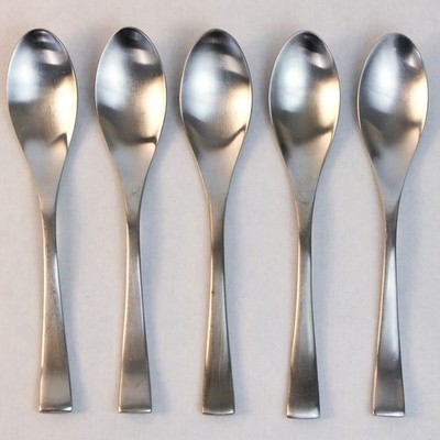 Lot Of 5 Cambridge Silver Strata (Stainless) Pattern Flatware Soup Spoons 8''
