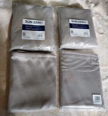 Sun Zero rod pocket blackout panels 40''x 84''qty 2,  valances 54''x 18''qty 2 stone