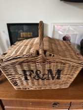 Large Fortnum & Mason F&M Huntsman Wicker  Picnic Basket, Gaydon Melmex melamine