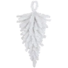 Northlight 30" Snow White Artificial Teardrop Christmas Swag - Unlit