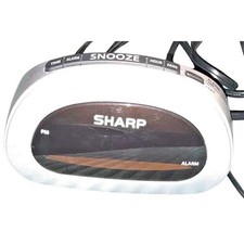 Sharp Digital LED Alarm Clock SPC089 Silver Bedside Compact Tested Working