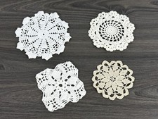 Set of 4 VTG Assorted Styles Small / Mini Crochet Doilies