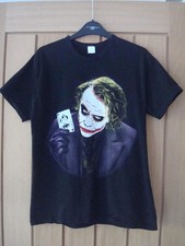 Men's 'The Joker' Design Black T-shirt - Size Small (see details)