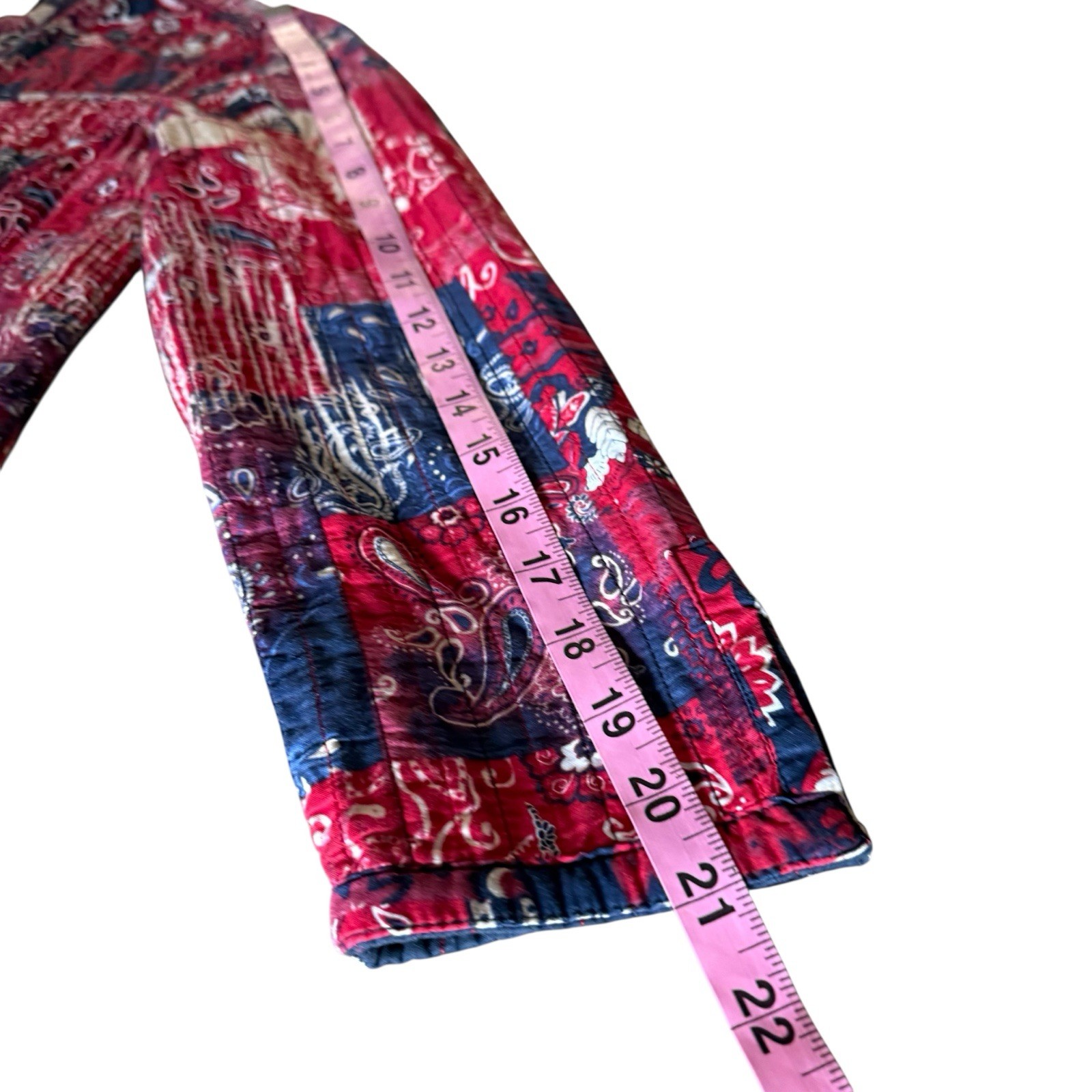 Christopher & Banks Patchwork Quilted Jacket Red … - image 7