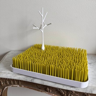 Boon Lawn Green Grass Countertop Drying Rack/Holder for Baby Bottle 13''x11'' EUC 