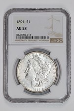 1891 MORGAN DOLLAR NGC AU58