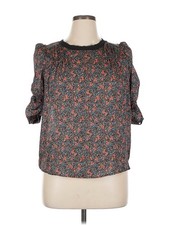 Avec Les Filles Women Black 3/4 Sleeve Blouse XL