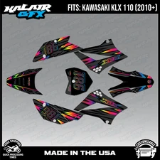 Graphics Kit for Kawasaki KLX110 KLX110R/RL (2010-2024) Twitch Series - Rainbow