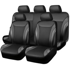 Car Pass Black Carbon Fiber Leather Seat Covers Wheel Lock Window Visor R.s. Car Pass Black Carbon Fiber Leather Seat Covers Wheel Lock Window Visor R.s.