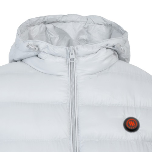 Heated women's winter jacket with hood Glovii, sizes M, L, grey, battery, GTFG - Picture 6 of 11