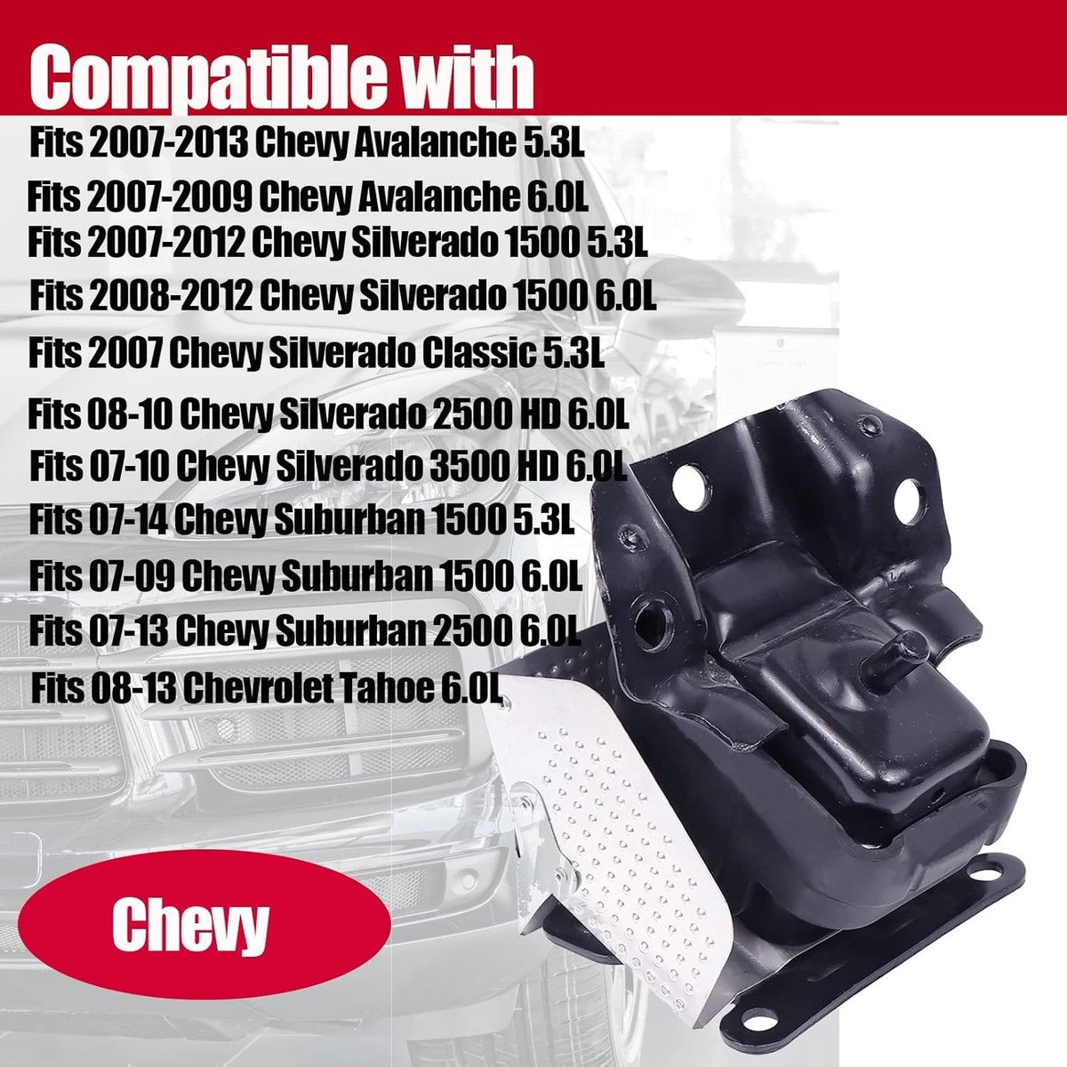 Support Moteur (C-941) Compatible Chevrolet Tahoe/Silverado/Suburban 2007-2014 – Neuf