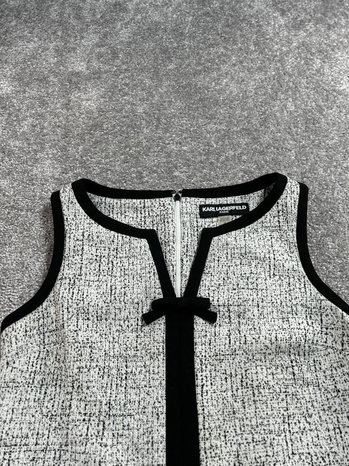 Karl Lagerfeld Dress Womens 8 Gray Black Bodycon - Image 2 of 4