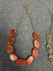 LISNER 3 P Lot  VINTAGE TOPAZ AMBER RHINESTONE NECKLACE, Orange NecklaceBracelet — photo 2