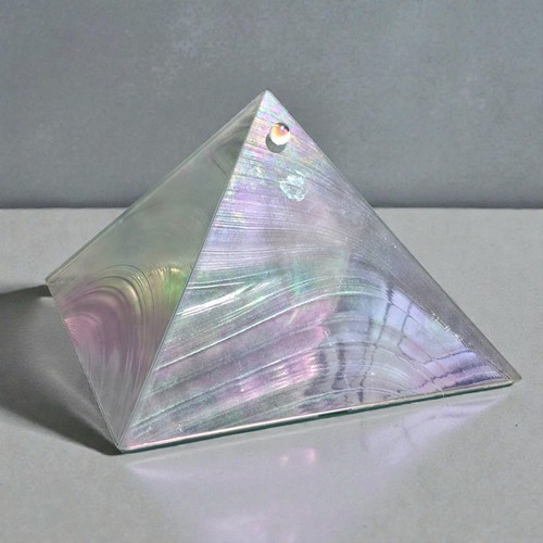 Vintage Kheops International Iridescent Moon Glass Wishing Pyramid Charging Box