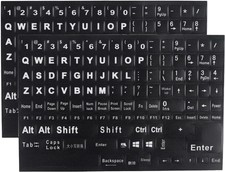 2 Pack English Keyboard Stickers Big Letter Full Set /Black letters