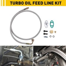 41" Turbo Oil Feed Line Kit T3 T60 T4 T61 T70 PNT 1/8 90 Degree Aluminum