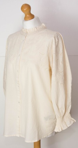 Cotton Embroidered Long sleeve Blouse Size 40 12 UK Part Two #B1 - Picture 3 of 16