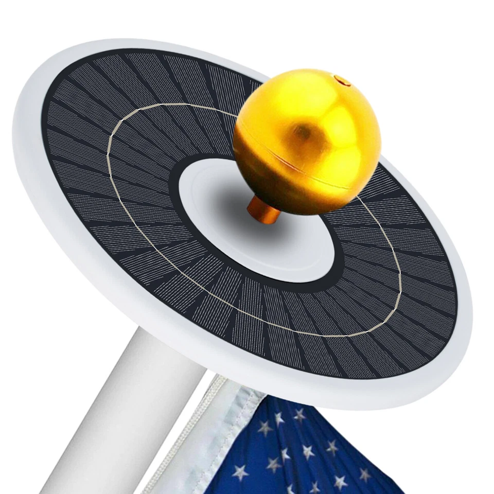 Luz de poste LED solar con bandera - Alto rendimiento 1100 lúmenes - LumeGen Foto 3 de 4