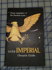 1958 Chrysler Imperial Owners Manual Original
